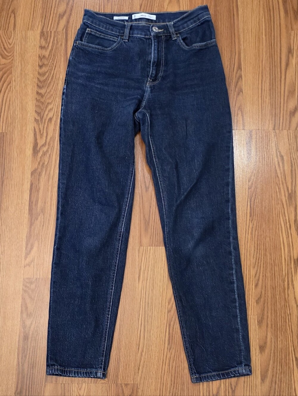 Mango MNG Newmom High-Waist Ankle Jeans Dark Blue Regular Womens 4 Skinny